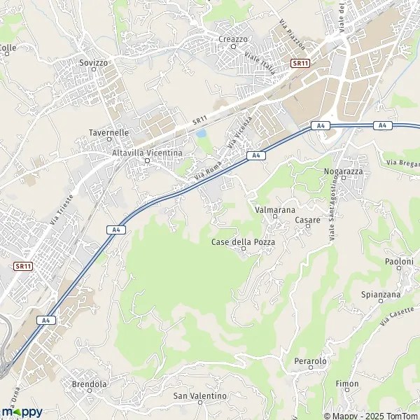 Plan Altavilla Vicentina carte de Altavilla Vicentina (36077) et